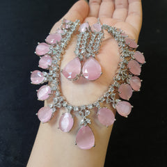 Pink Quartz Necklace Set