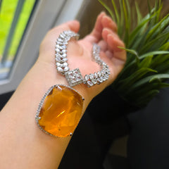 Hazel - Yellow citrine Necklace Set with Earrings