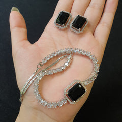 Black Quartz Necklace Set