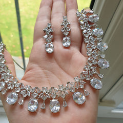 White Cubic Zirconia Necklace Set