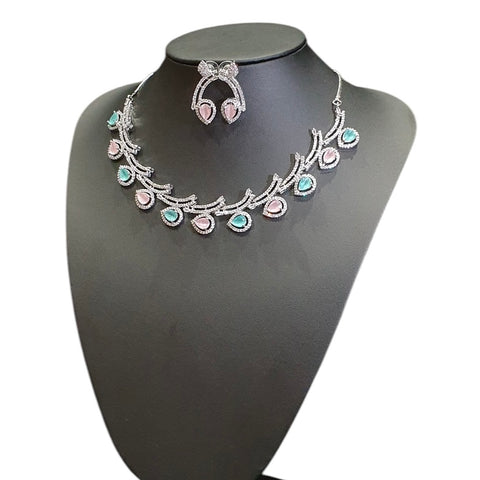 Mint and Pink Quartz Necklace Set