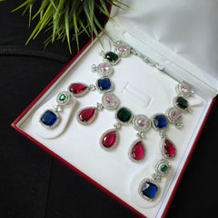 Stunning Necklace Set with Multi Stones