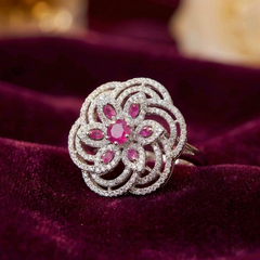 Thea - Rubies Hot Pink Size adjustable Ring