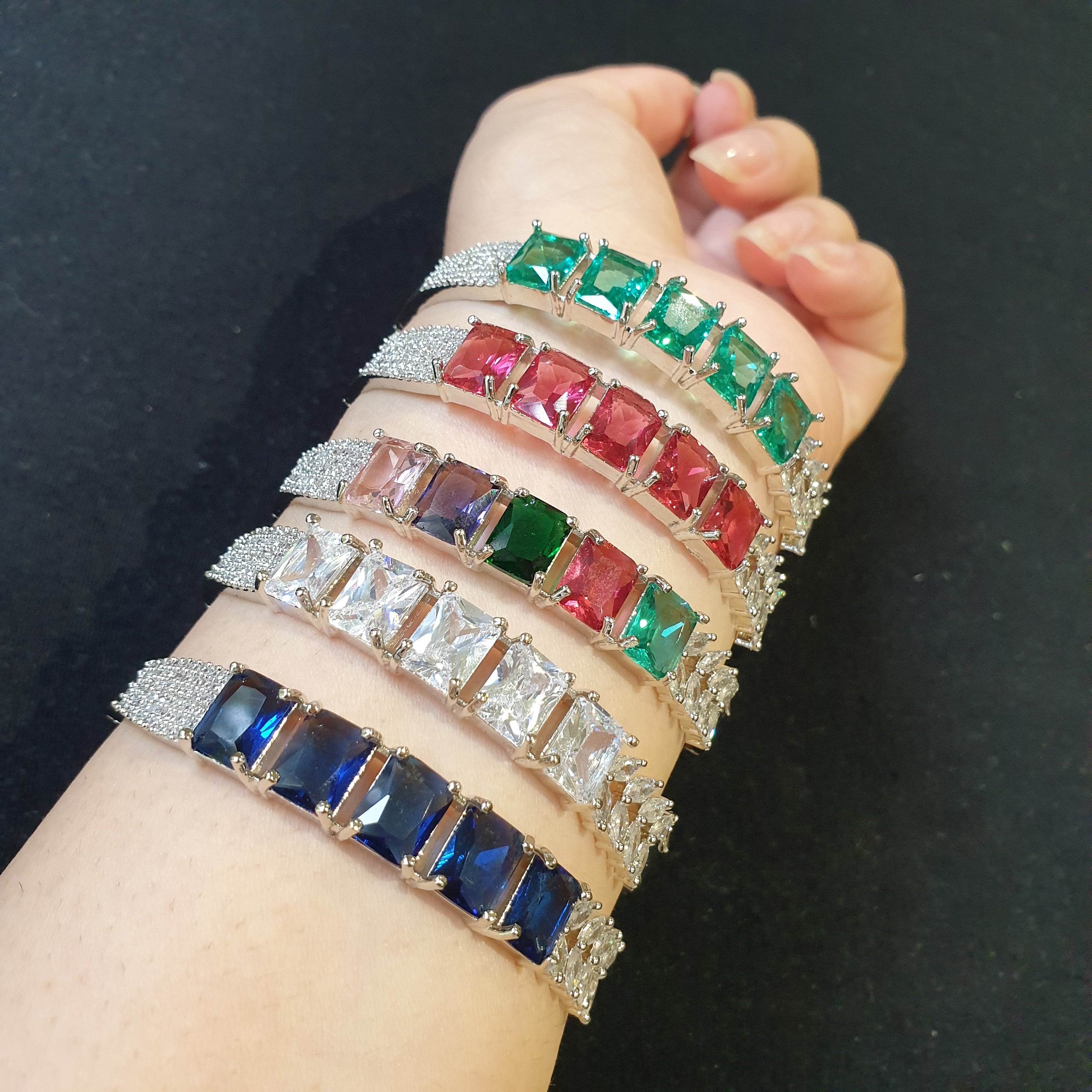 Openable Angle Multi Gemstones Openable Bangle – A&S Jewellery