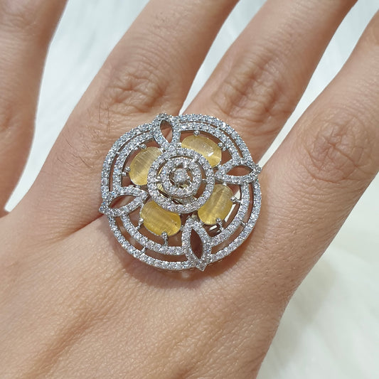 Yellow Topaz Size Adjustable Ring