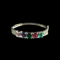 Multi Gemstones Openable Bangle