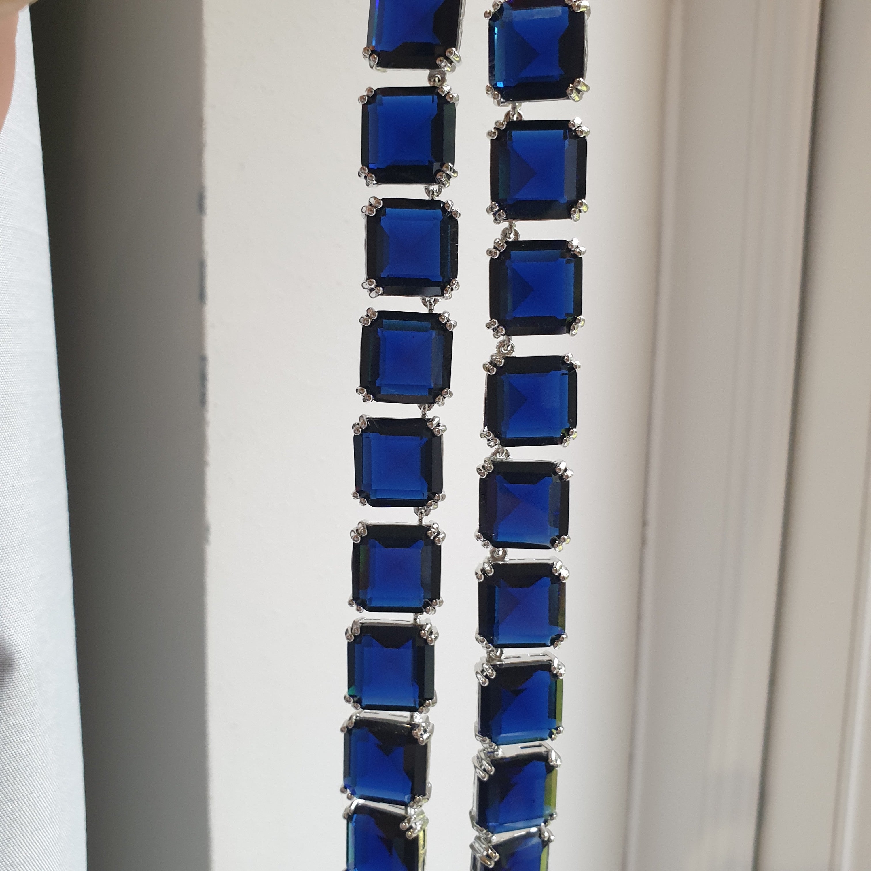 Blue Sapphires Necklace Set