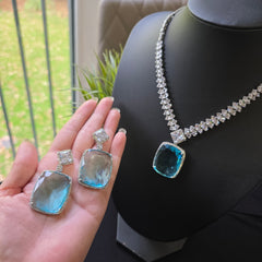 Hazel - Aquamarine Blue Necklace Set