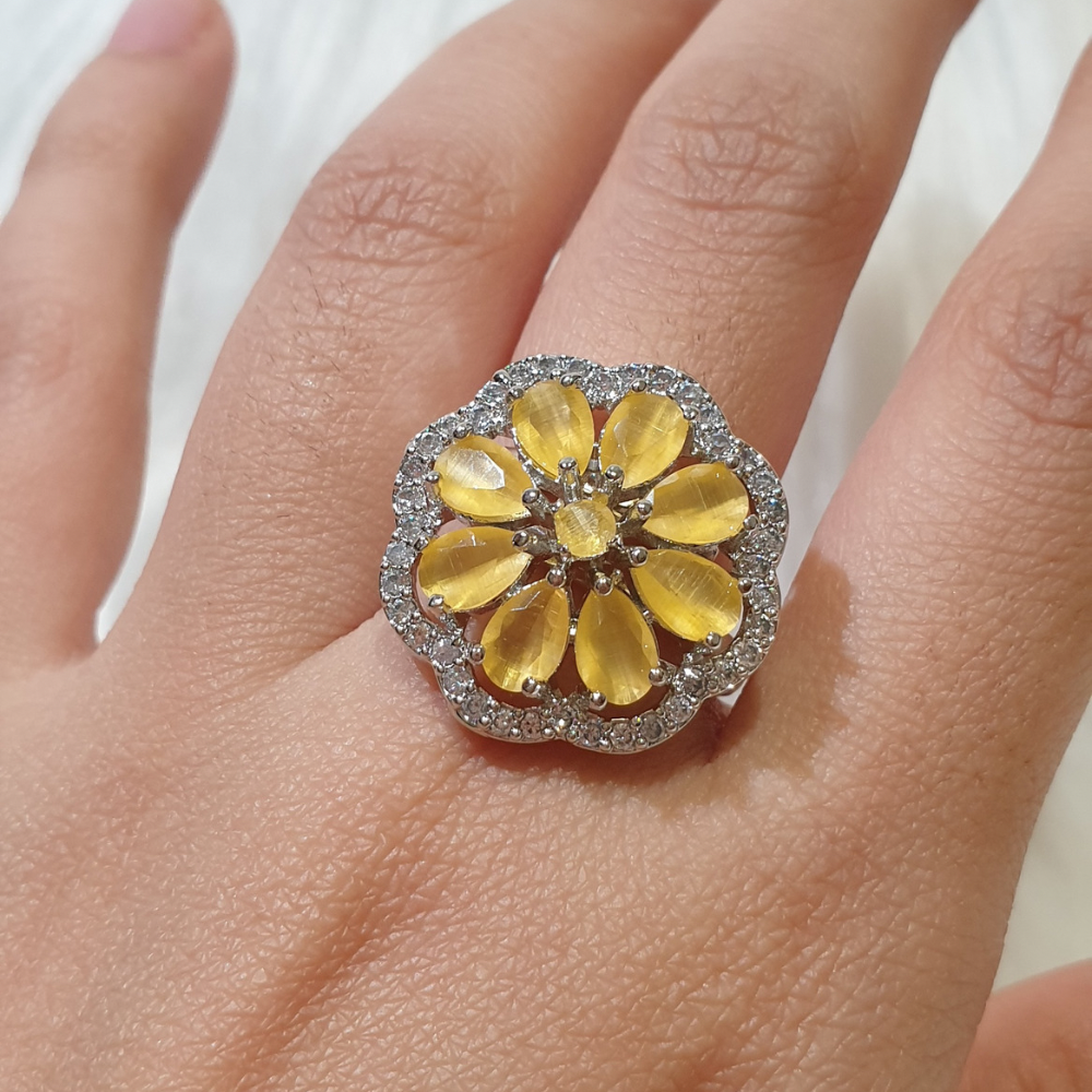 Yellow Topaz Size Adjustable Ring