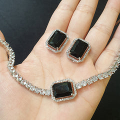 Black Quartz Necklace Set