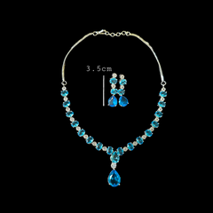 Aqua Blue Topaz Necklace Set