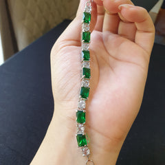 Elegant Bracelets Multi Gemstones White Gold plated