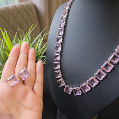 Eliza - Swarovski Millenia inspired Pink Stones Necklace Set with Earrings