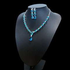 Aqua Blue Topaz Necklace Set