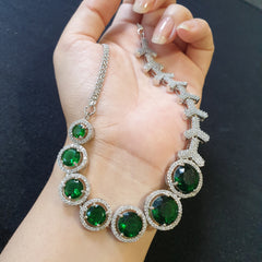 Elegant Emerald Green Necklace Set