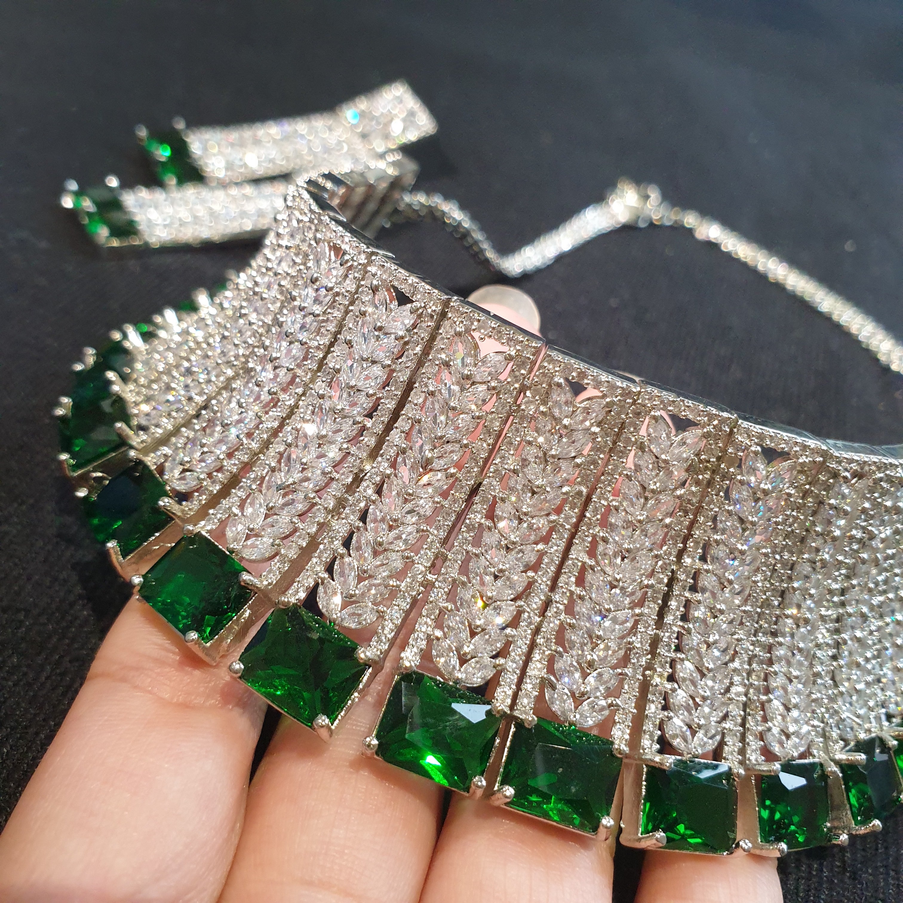 Emerald Green Choker Set – A&S Jewellery - Main Image