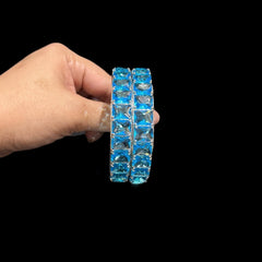 Blue Topaz Bangles (Size: 2.4)