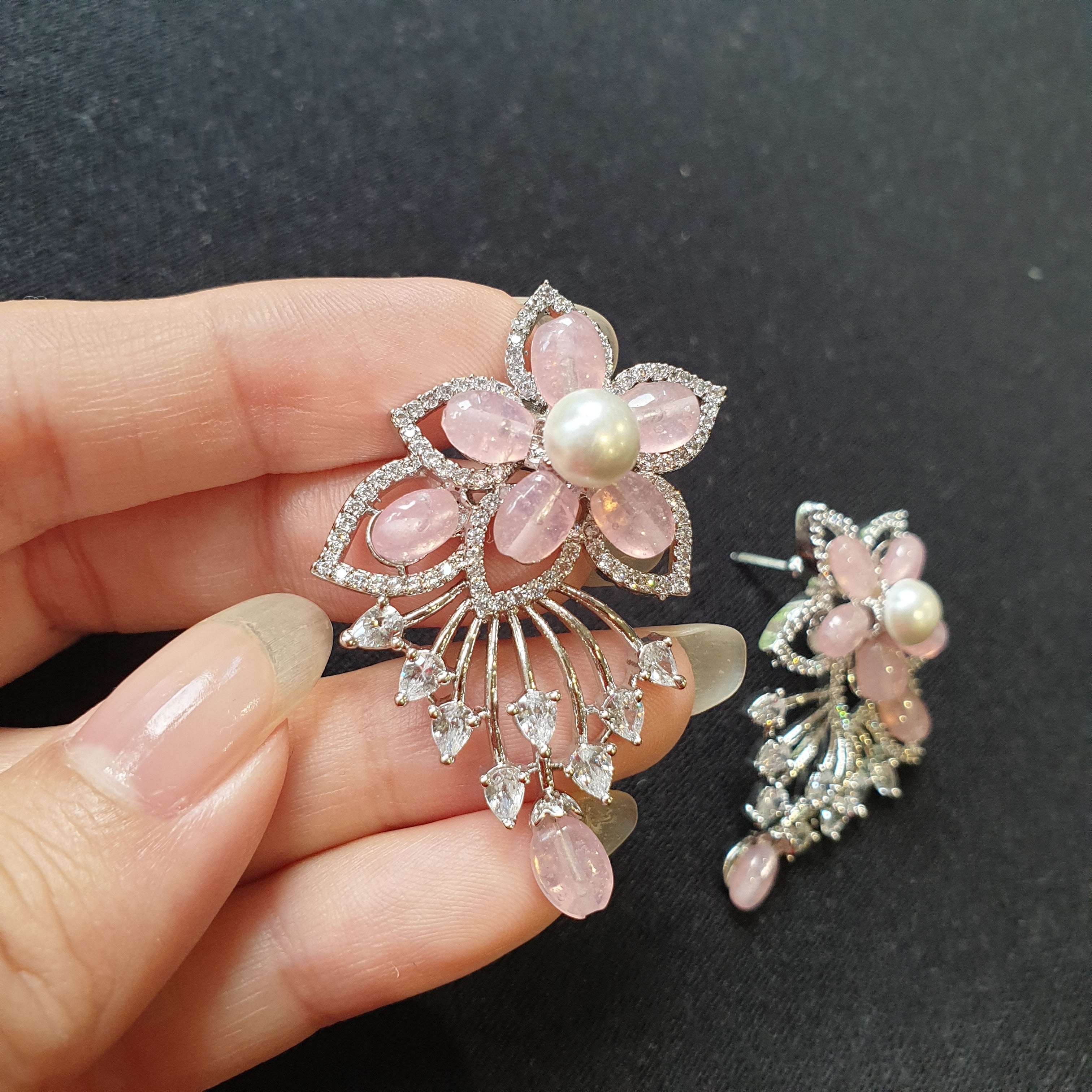Pink Quartz Earrings