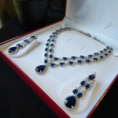 Amelia - Sapphire Blue Necklace Set with Earrings