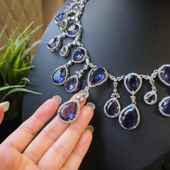 Isla - Amethyst Purple Necklace Set with Earrings