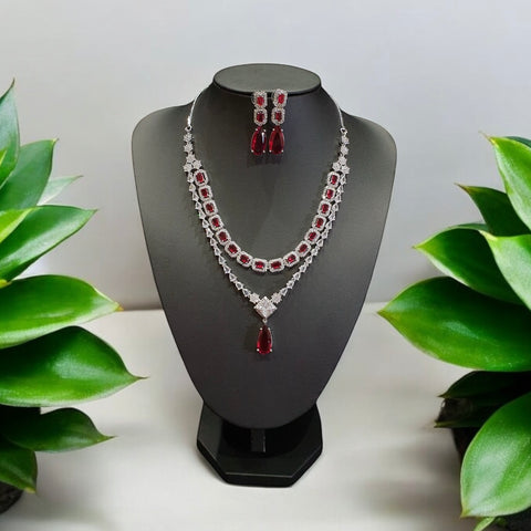 Garnet Red Necklace Set