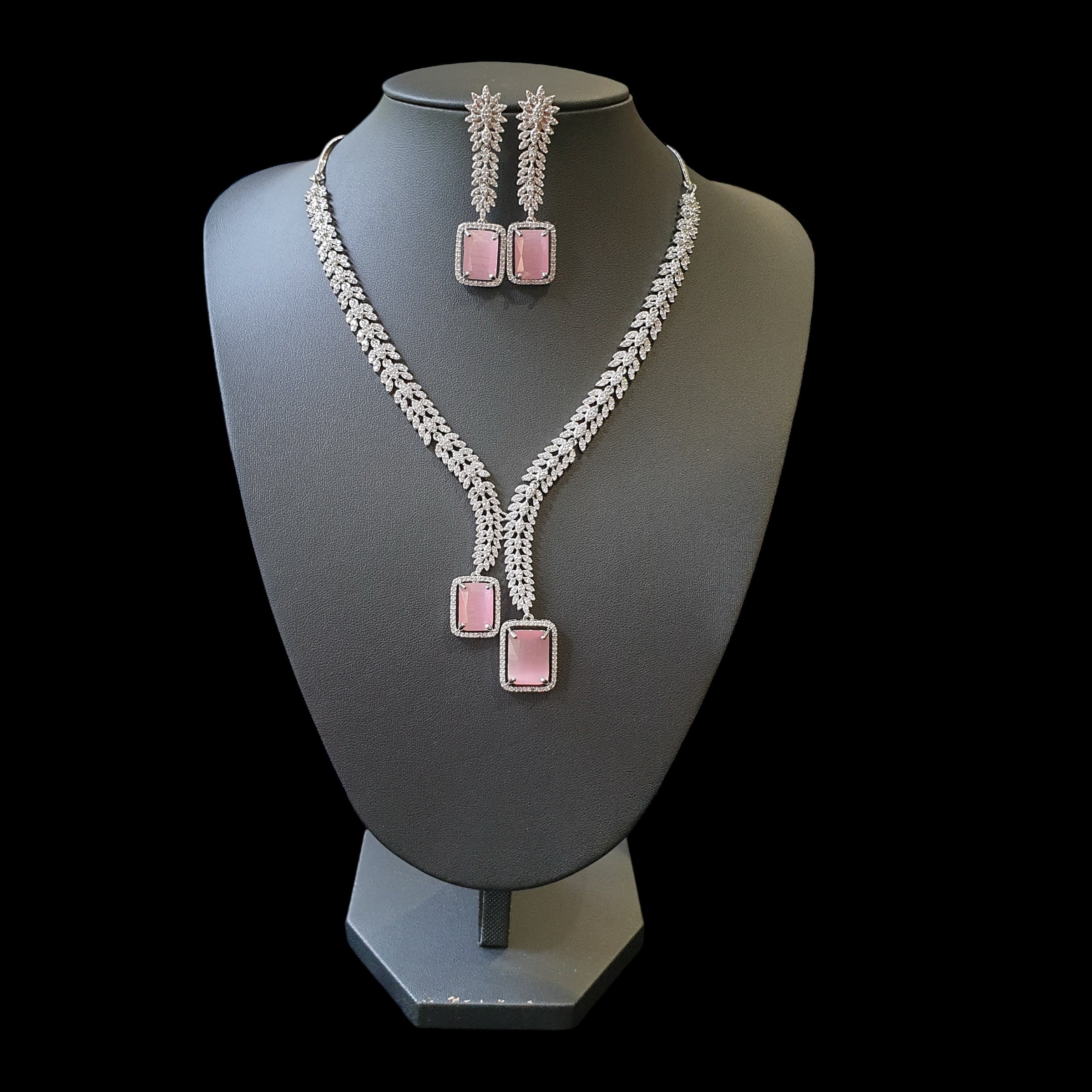 Pink Quartz Necklace Set