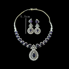 Mirca - Purple Amethyst Necklace Set with Earrings