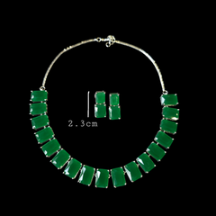 Krissy - Celestial Deep Emerald Green Necklace Set with Earrings