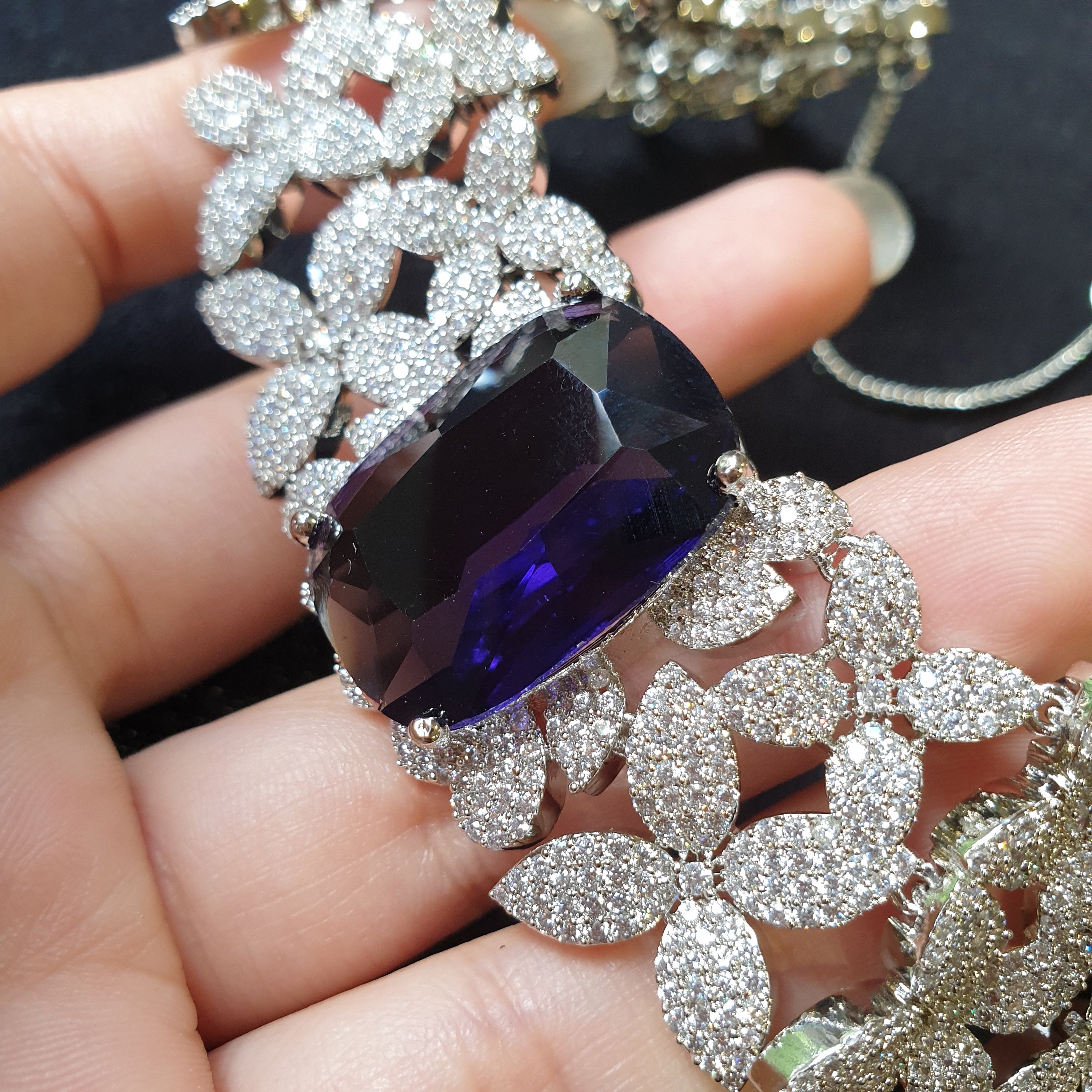 Purple Amethyst Necklace Set