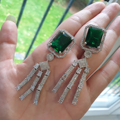 Cleo - Bespoke Emerald Green Necklace Set With Earrings