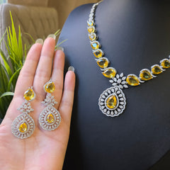 Megan - Fresh Yellow Citrine Necklace Set with Earrings
