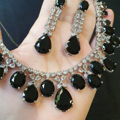 Black Quartz Necklace Set