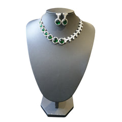 Elegant Emerald Green Necklace Set