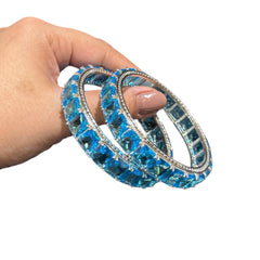 Blue Topaz Bangles (Size: 2.4)