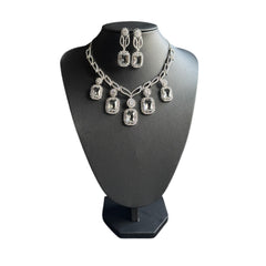 White Cubic Zirconia Necklace Set