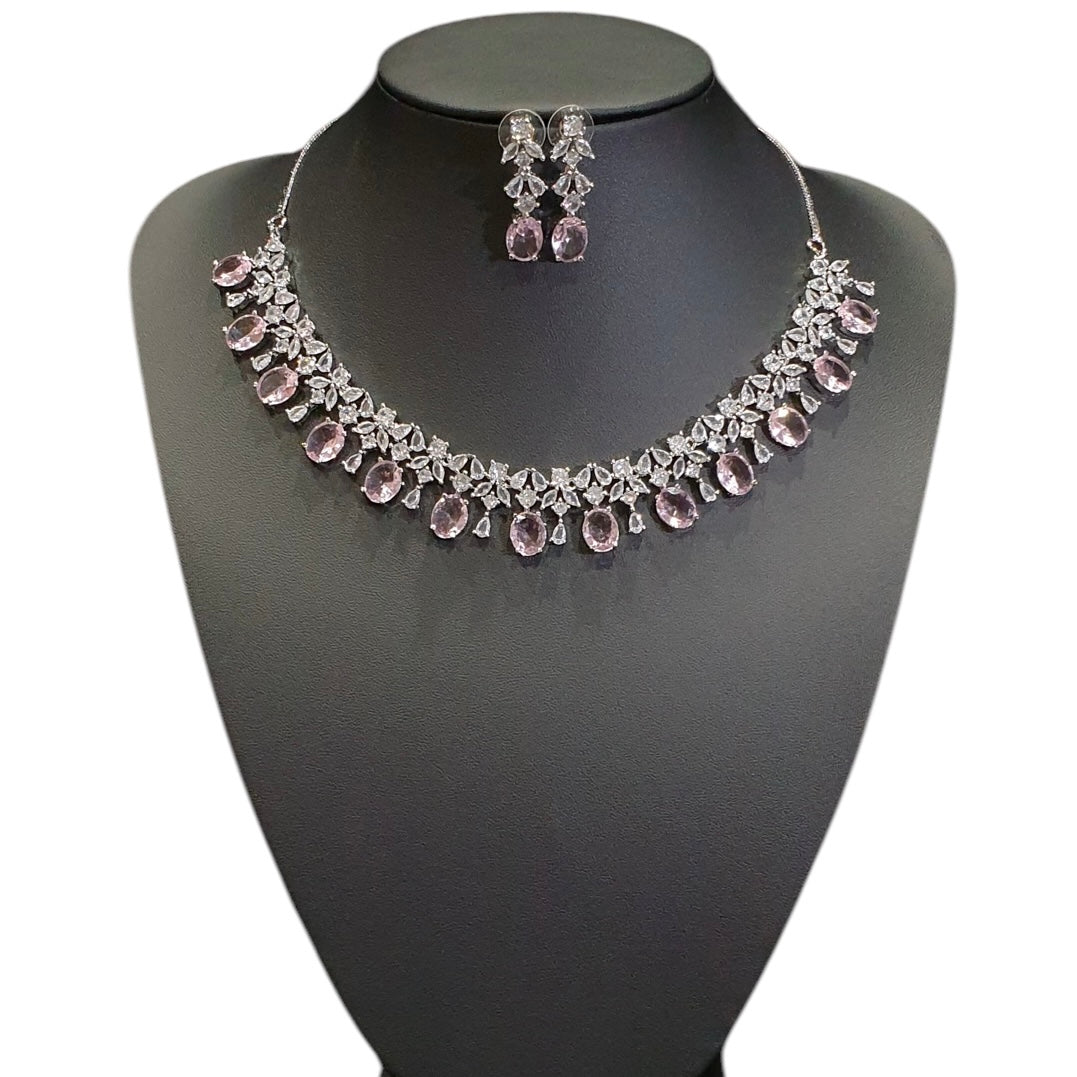 Pink Quartz Necklace Set