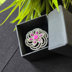 Thea - Rubies Hot Pink Size adjustable Ring