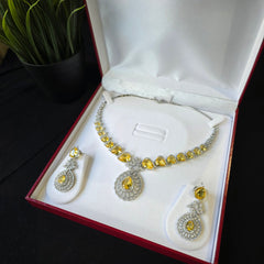 Megan - Fresh Yellow Citrine Necklace Set with Earrings