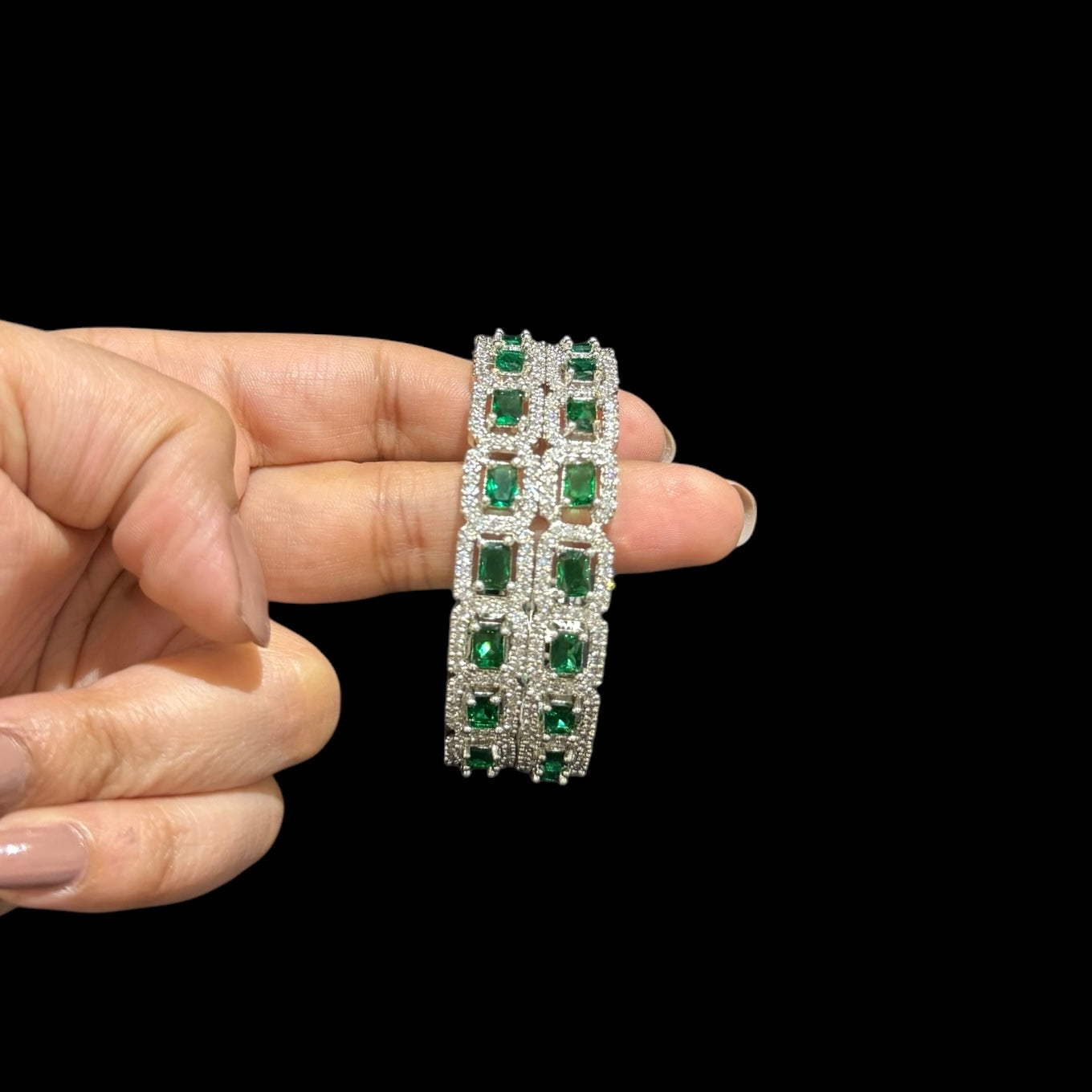 Emerald Green Bangles (Size: 2.4)