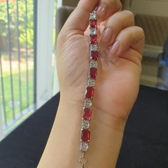 Elegant Bracelets Multi Gemstones White Gold plated