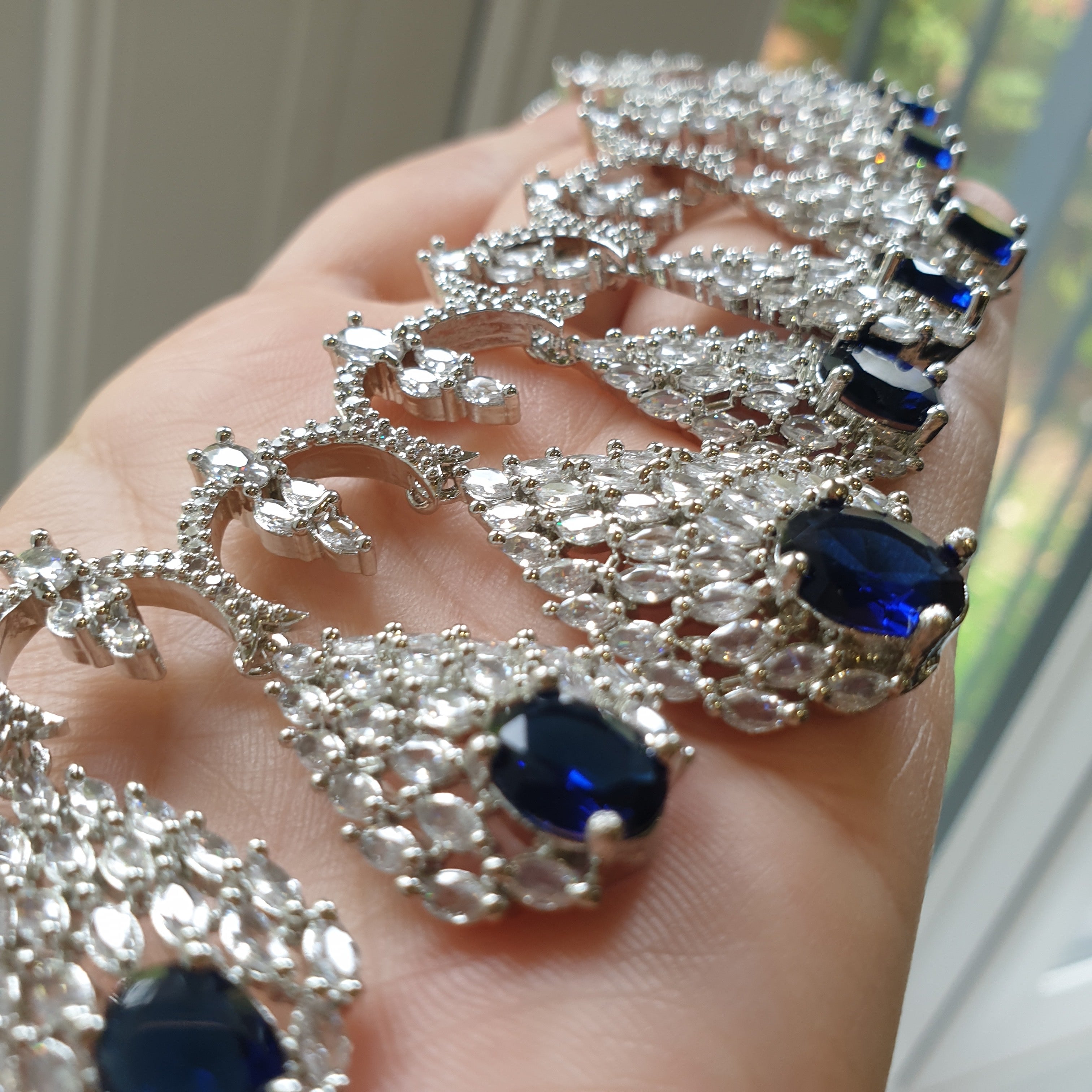 Blue Sapphires Necklace Set