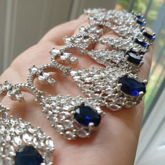 Blue Sapphires Necklace Set
