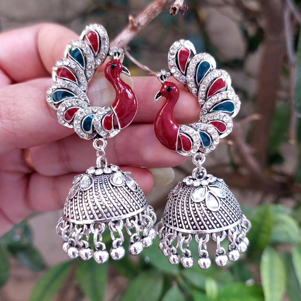 Peacock shaped earrings