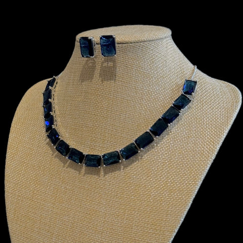 Blue Sapphire Necklace Set