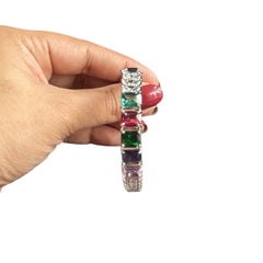 Multi Gemstones Openable Bangle