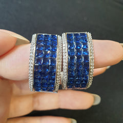 Blue Sapphire Stud Earrings