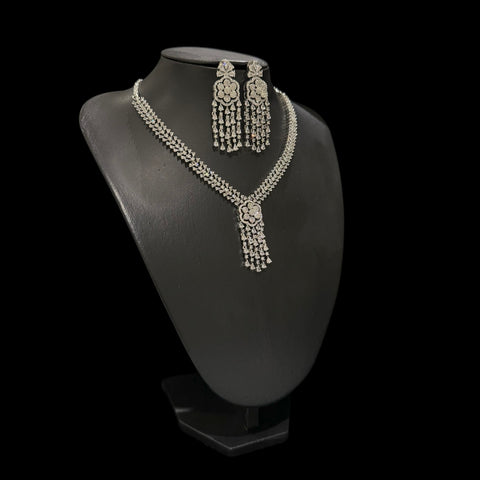 White Cubic Zirconia Necklace Set