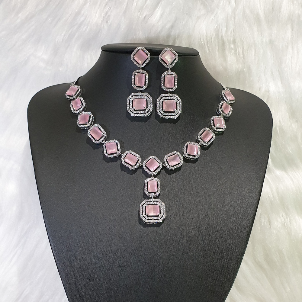Pink Quartz Necklace Set