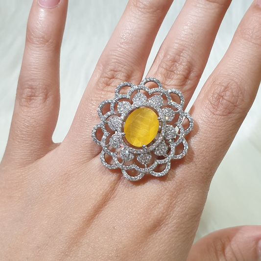 Yellow Topaz Size Adjustable Ring