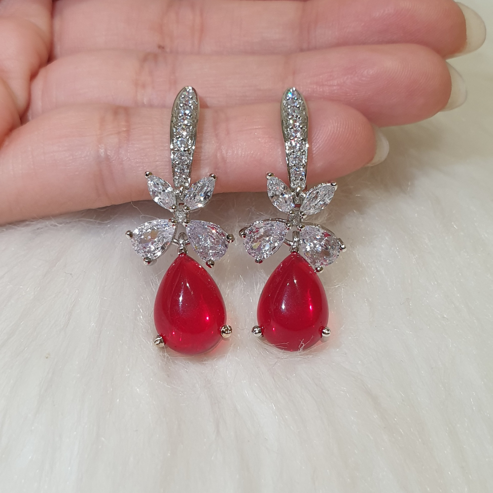 Garnet Red Earrings